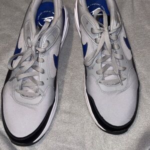 Nike Gray and Blue Sneakers Classic Low-Top Design